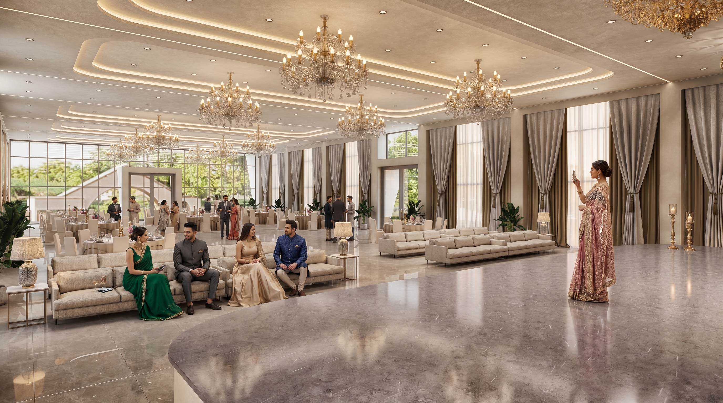 Grand banquet hall interior
