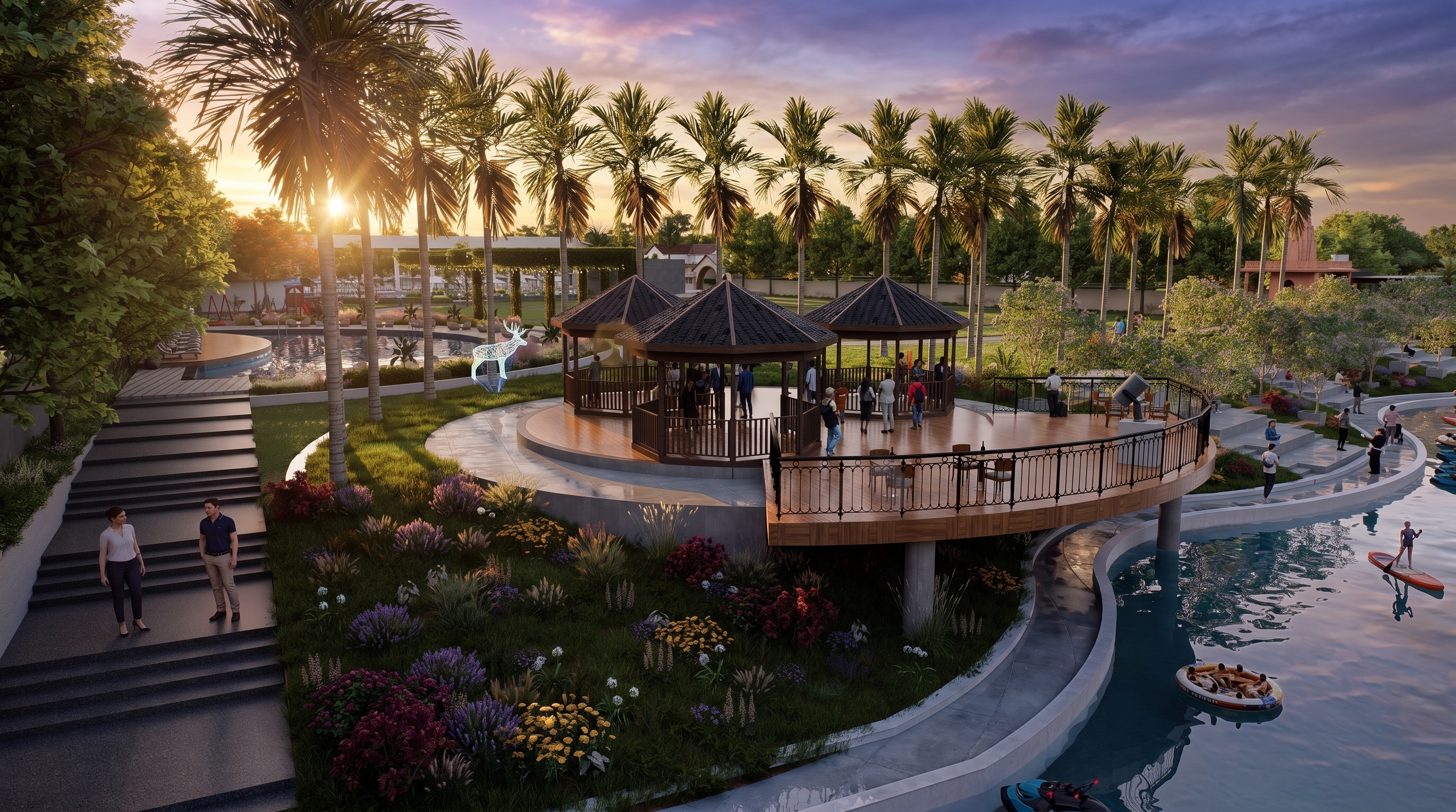 Landscaped clubhouse surrounds