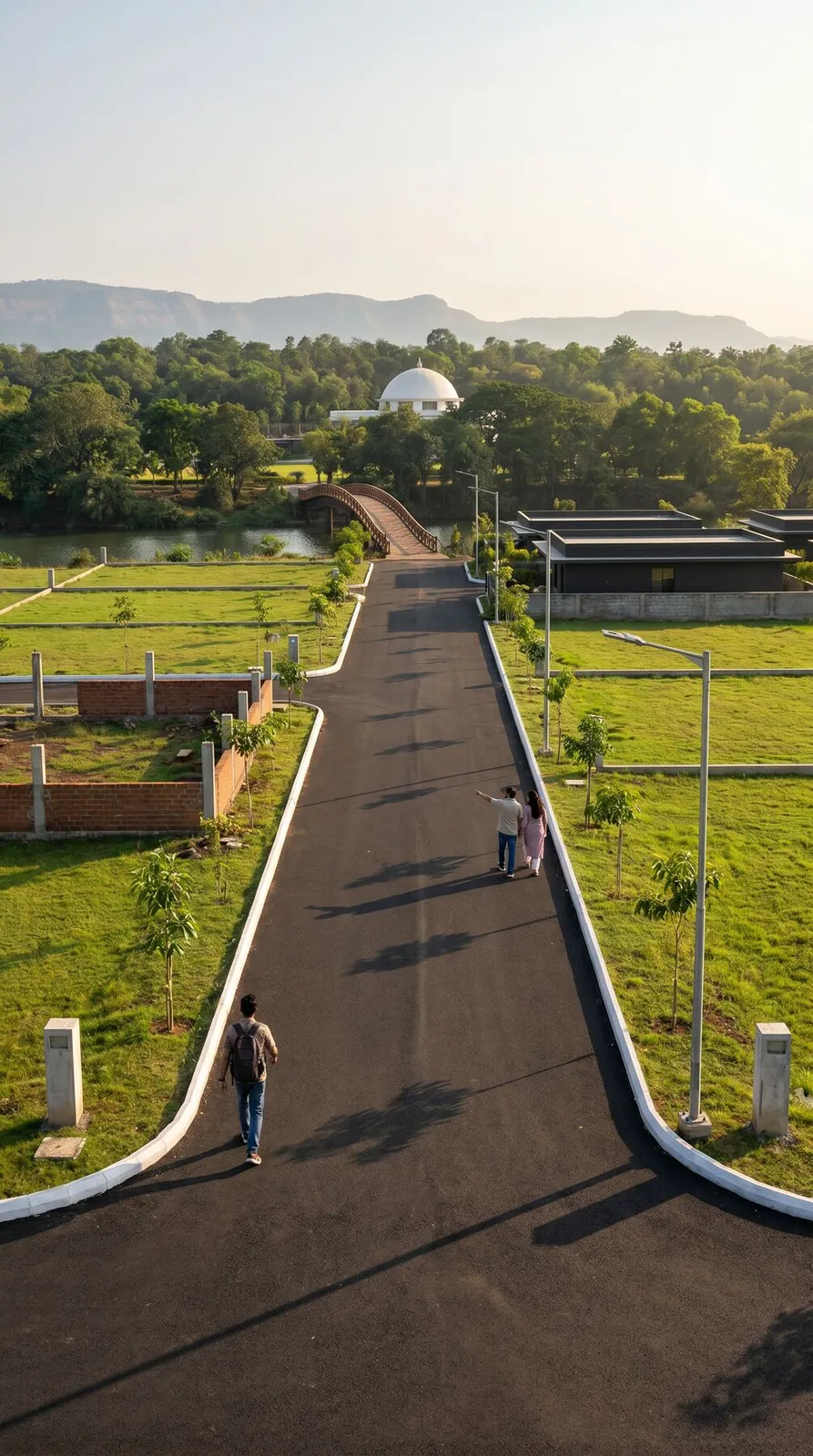 The gated, guarded entrance avenue into Lonavalley, Kamshet