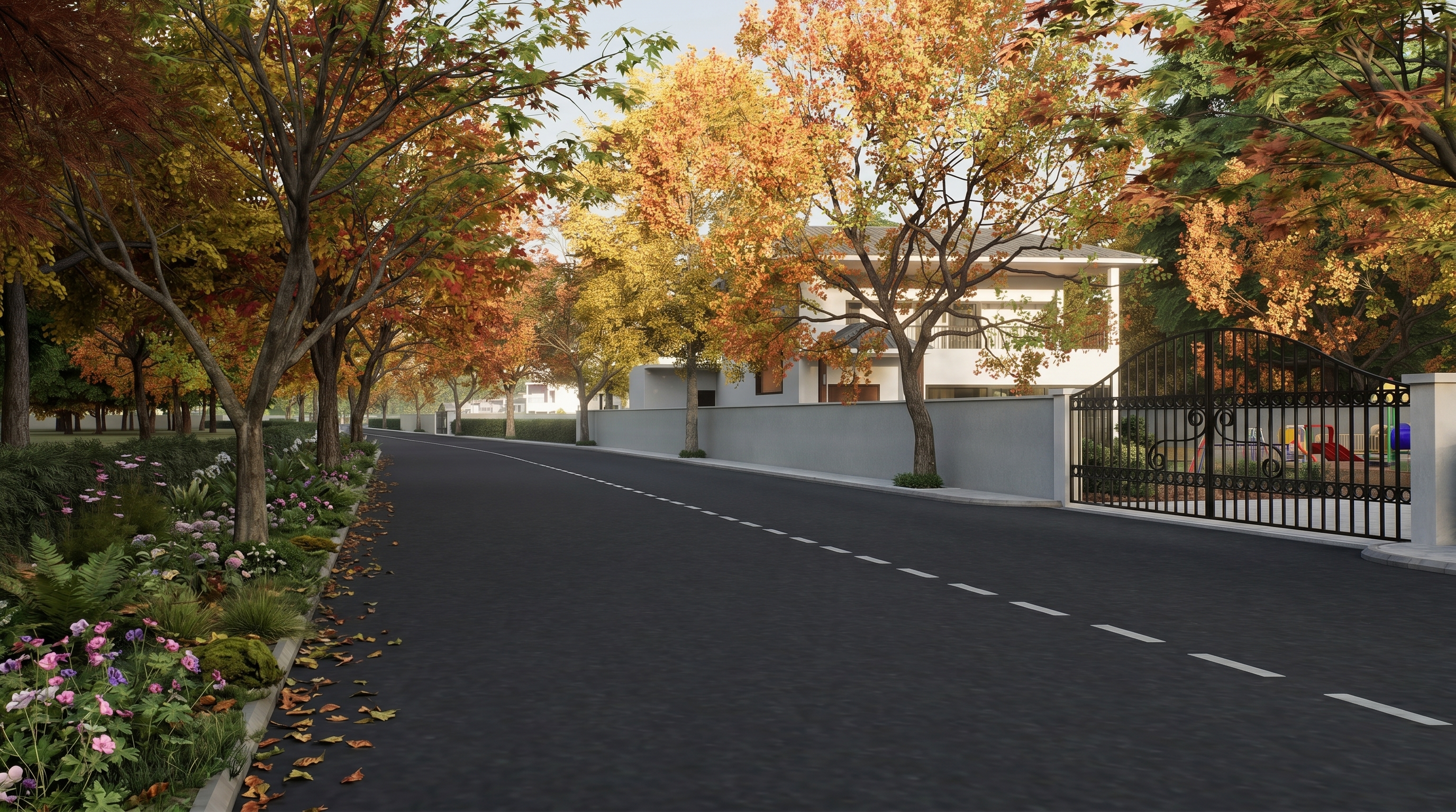 Tree-lined internal avenue
